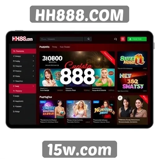 Análise da interface do usuário do site HH888
